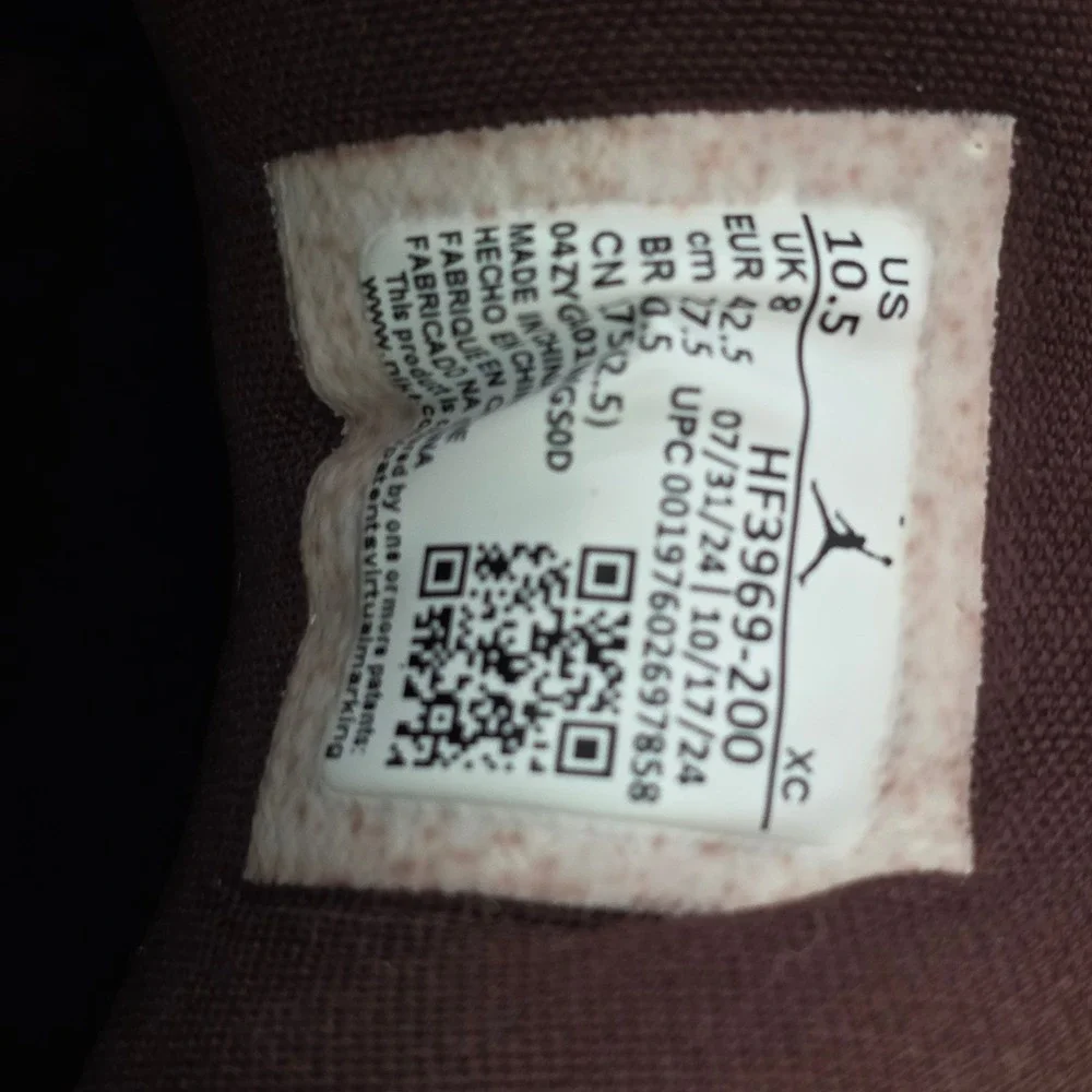 Nike Air Jordan 1 Low MM‎ Method of Make Satin Earth Brown HF3969-200 W 10.5 M9